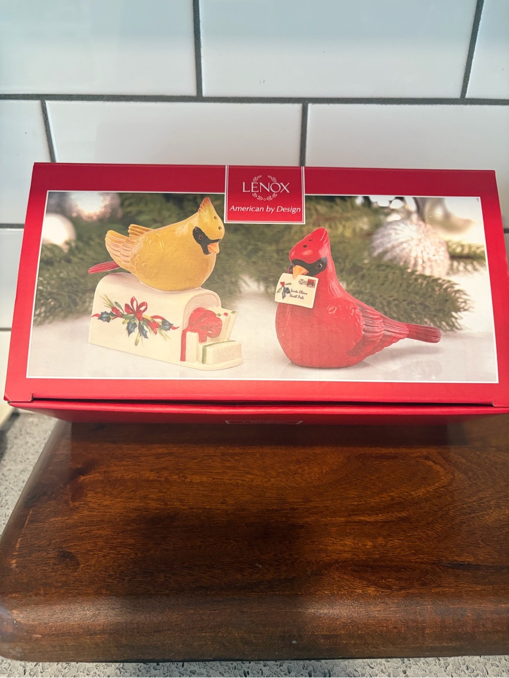 Lenox Cardinal Salt and Pepper Shakers - Red and Yellow